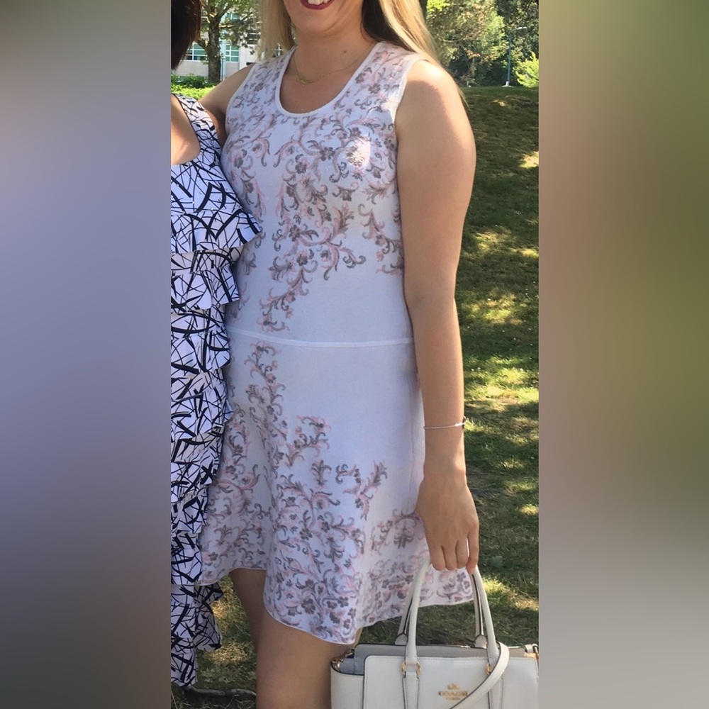 BCBGMaxAzria Cream and Pink Floral Mini Dress - Picture 5 of 7
